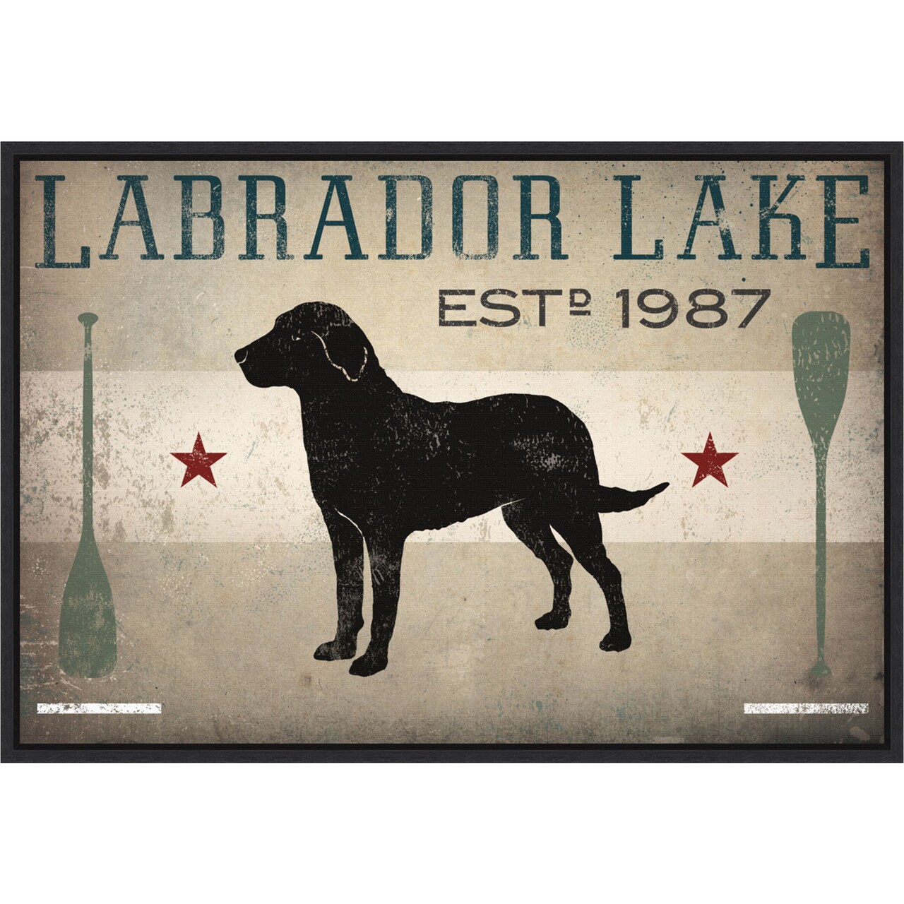 Labrador Lake by Ryan Fowler 23-in. W x 16-in. H. Canvas Wall Art Print Framed in Black